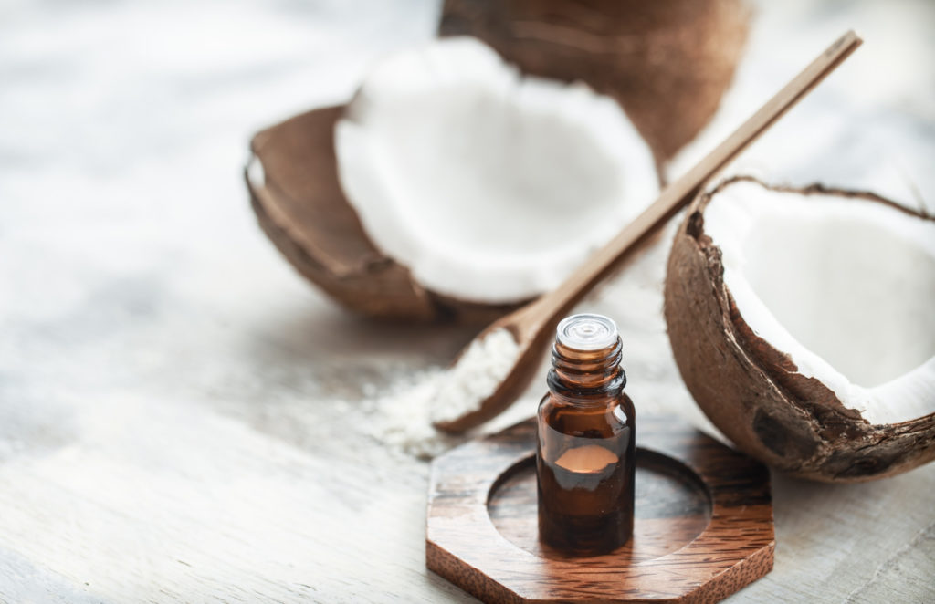 exfoliating salt essential oil coconuts
